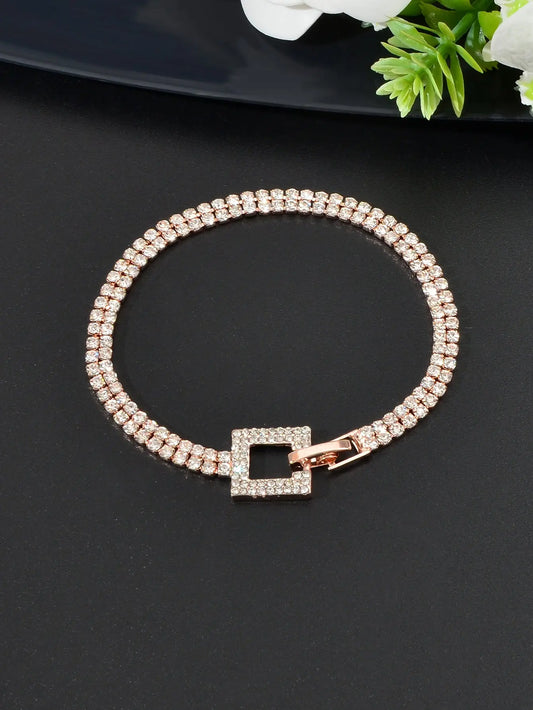 Shimmering Full Rhinestone Clasp Bracelet Elegant Sparkle Jewelry for Your Wrist Feelontop Jewellery