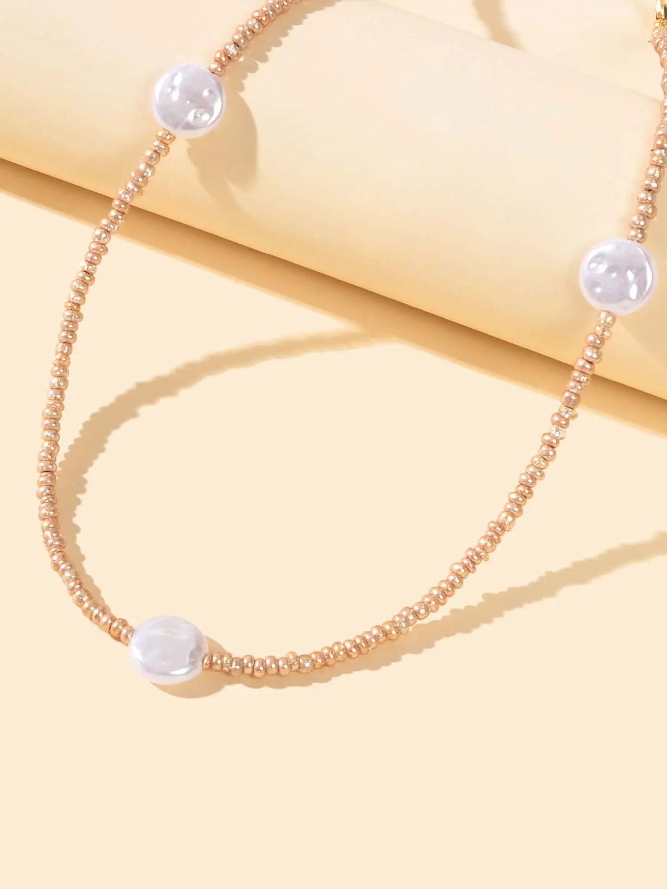 Trendy Jewellery Pearl Seed Beads Necklace Short Women Collar Wholesale Price Feelontop Jewellery