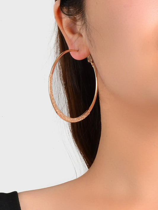 Spinning Rosegold Silver Big Circle Hoop Party Earrings Women Teens Accessories Feelontop Jewellery