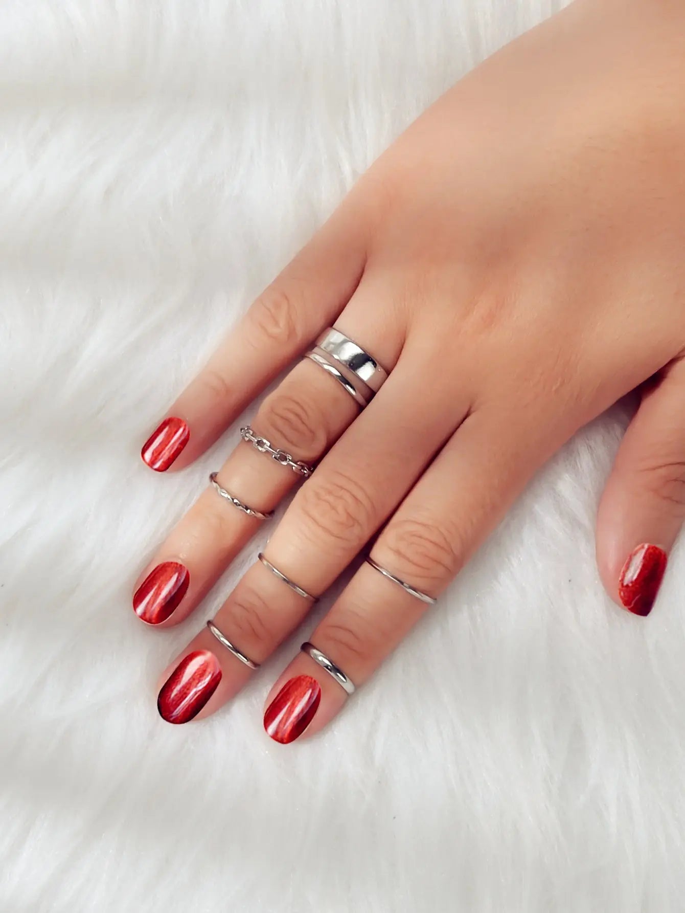 7 pcs Minimalist Gold Silver Stackable Multiple Knuckle Finger Trendy Rings Set Feelontop Jewellery