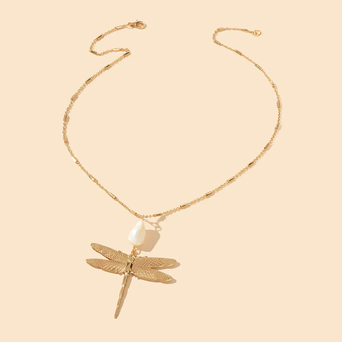 Boho Chic Style Long Chain Shell Dragonfly Charm Trendy Necklace Ladies Jewelry Feelontop Jewellery