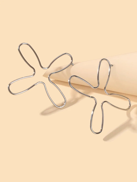 Abstract Art Flower Stud Earrings Personality Creative Simple Party Jewellery Feelontop Jewellery