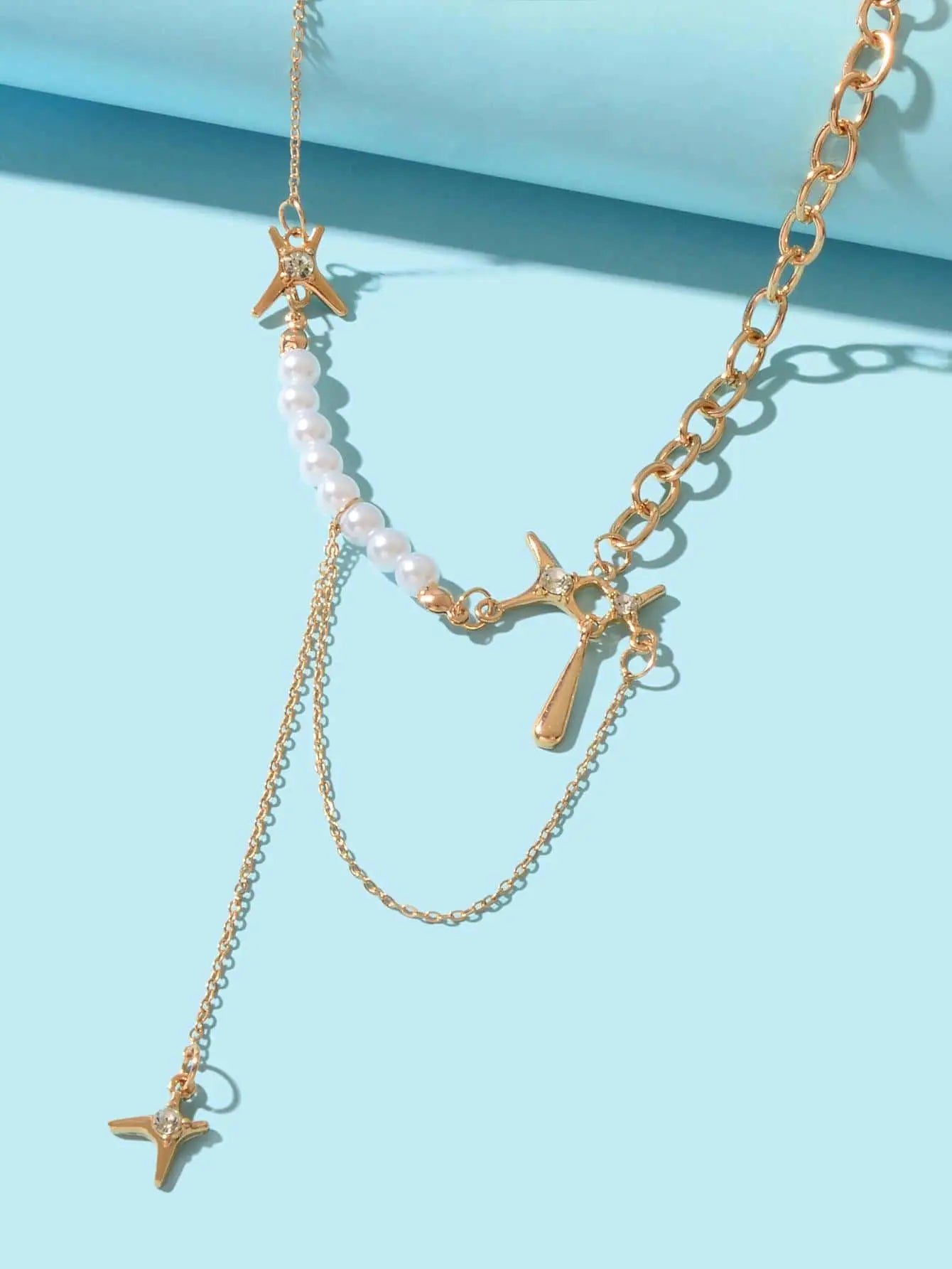 Exquisite Pearl Chunky Chain Necklace Handcrafted Jewelry Feelontop Jewellery