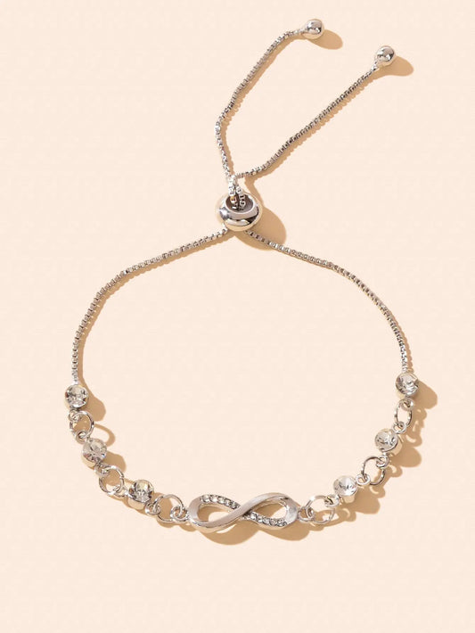 Fashion Women's Adjustable Chain Slide Bracelet Gorgeous Zircon Crystal Jewelry Feelontop Jewellery