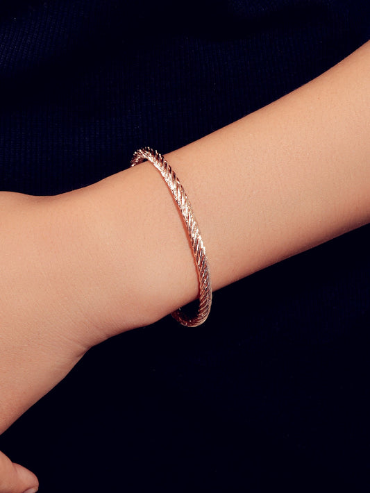 Good Quality Punk Minimalist Rosegold Silver Open Cuff Bangle Statement Bracelet Feelontop Jewellery