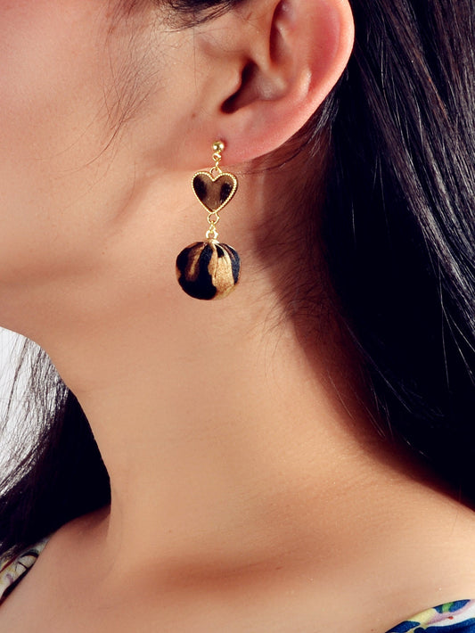 Women Leopard Heart Ball Charm Dangle Earrings Ladies Party Decoration Jewellery Feelontop Jewellery