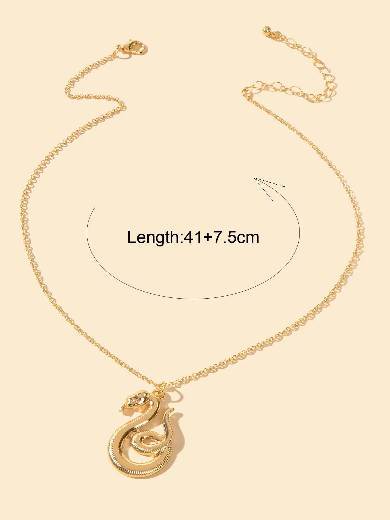 Hip Hop Punk Goth Gold Chain Snake Pendant Statement Necklace Ladies Jewellery Feelontop Jewellery