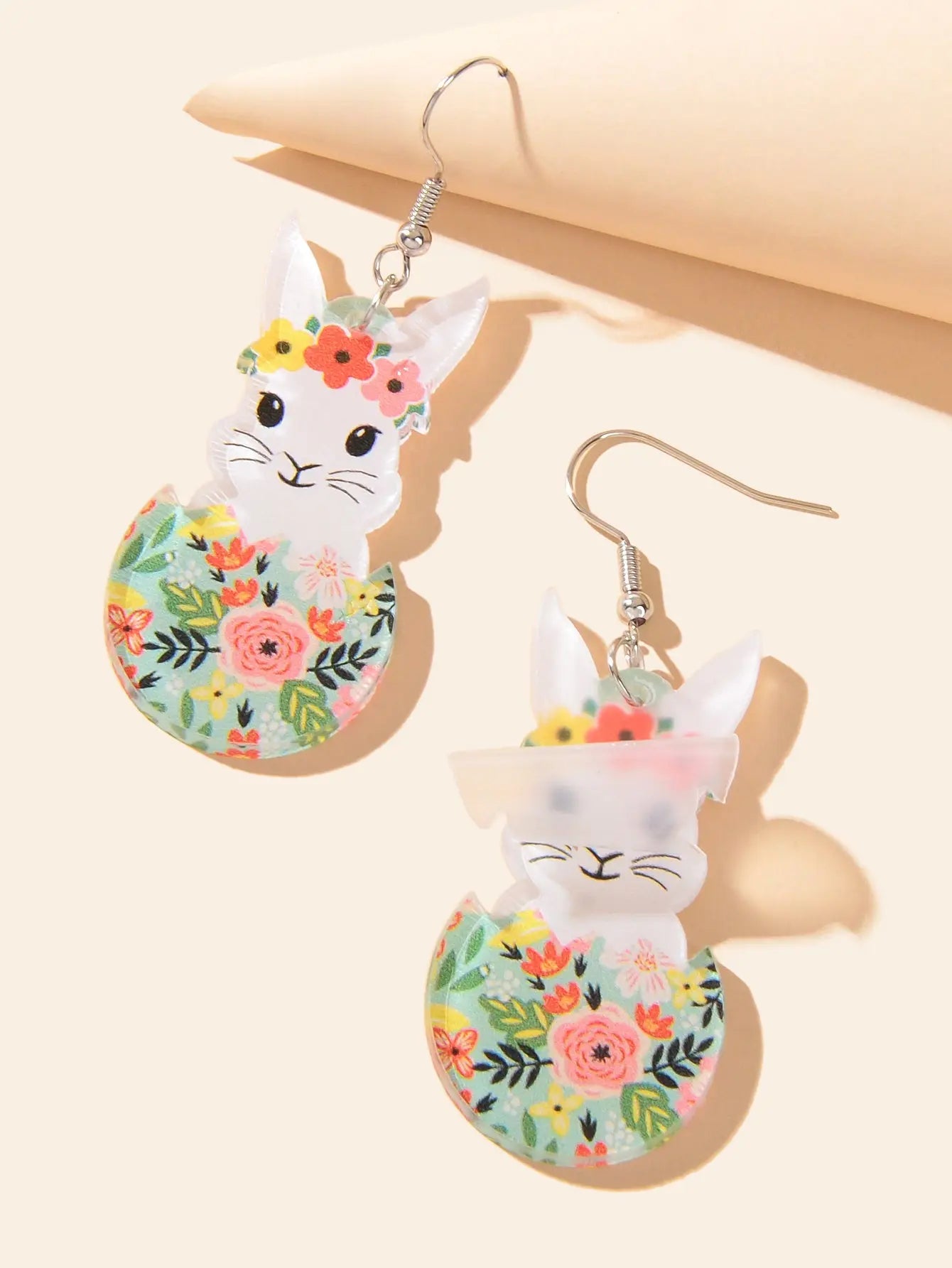 1 Pair Novelty Trendy Easter Bunny Eggs Earrings Bohemian Rabbit Ear Jewellery Feelontop Jewellery