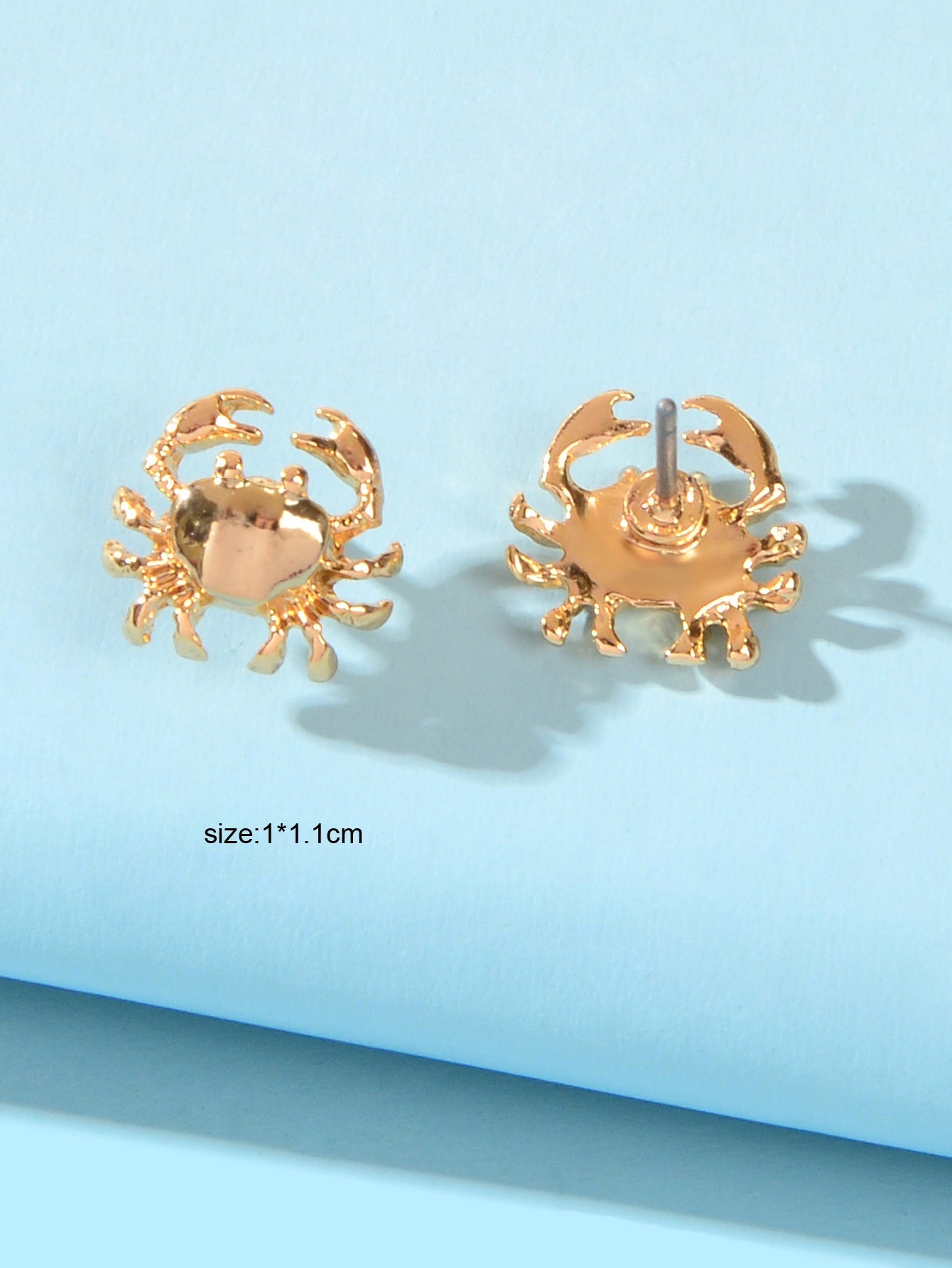 Minimalist Jewellery Gold Plated Small Crab Stud Earrings Dainty Gifts for Girls Feelontop Jewellery