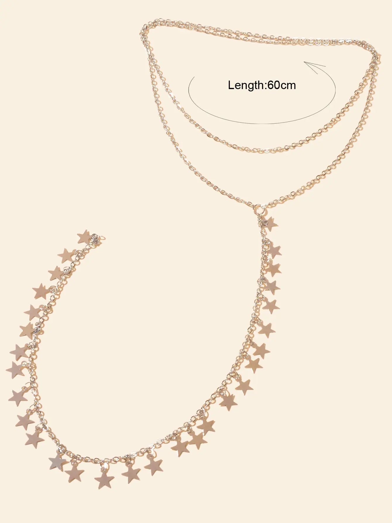 Stylish Dinner Jewellery Y Style Long Silver Chain Star Charm Pendant Necklace Feelontop Jewellery