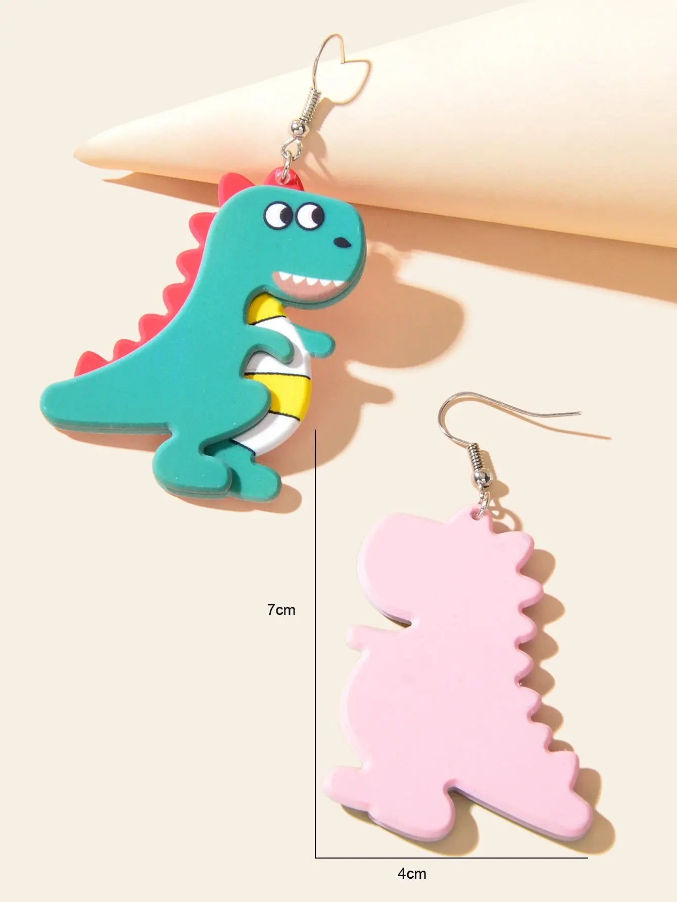 Lovely Cartoon Jewellery Design Green Acrylic Dinosaur Dangle Earrings for Women Feelontop Jewellery