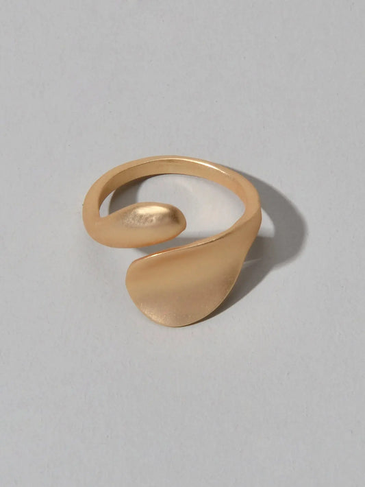 Female Minimalist Jewellery Gold Leaf Design Finger Ring Girl Wedding Party Band Feelontop Jewellery
