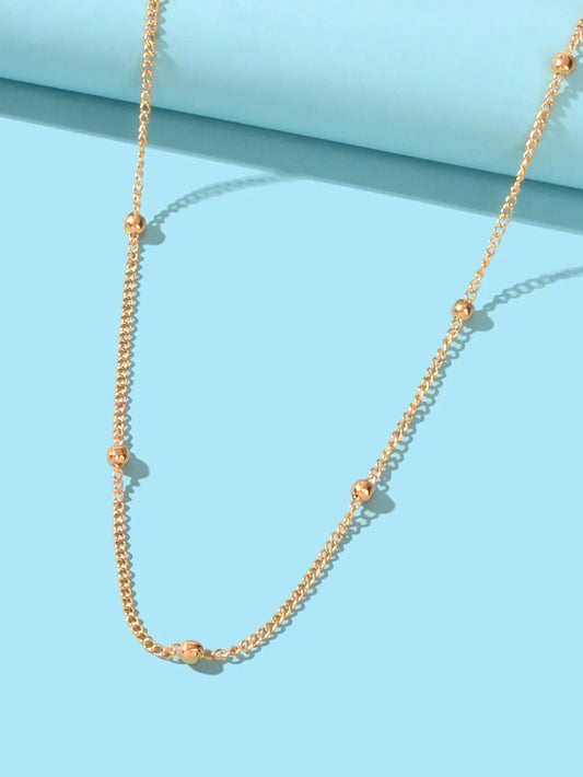 Gold Color Metal Ball Bib Choker Women Girls Teens Party Necklace Collar Jewelry Feelontop Jewellery