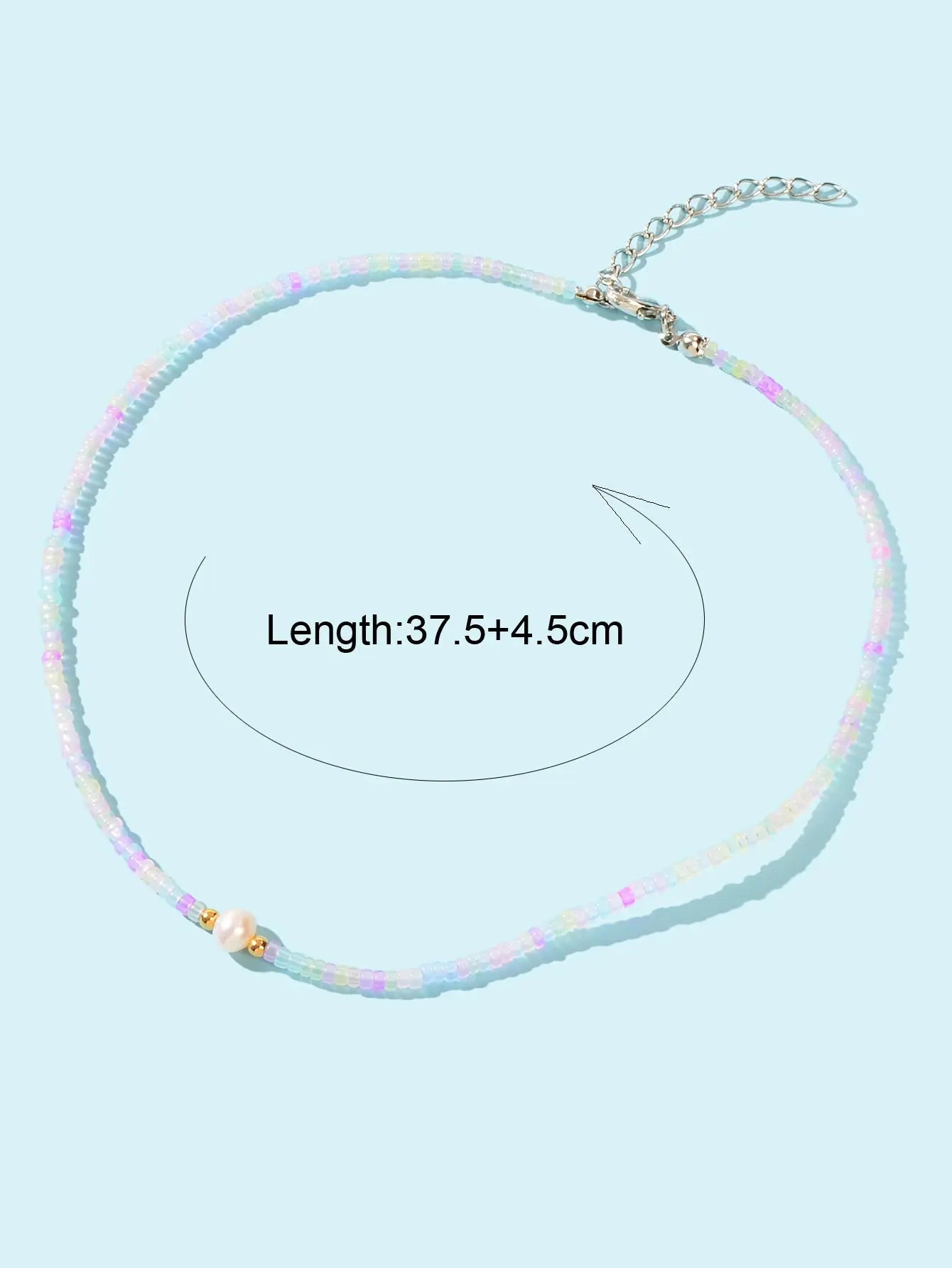 Bohemian Seed Beads Necklace Handmade Colourful Beaded Pearl Choker Jewellery Feelontop Jewellery