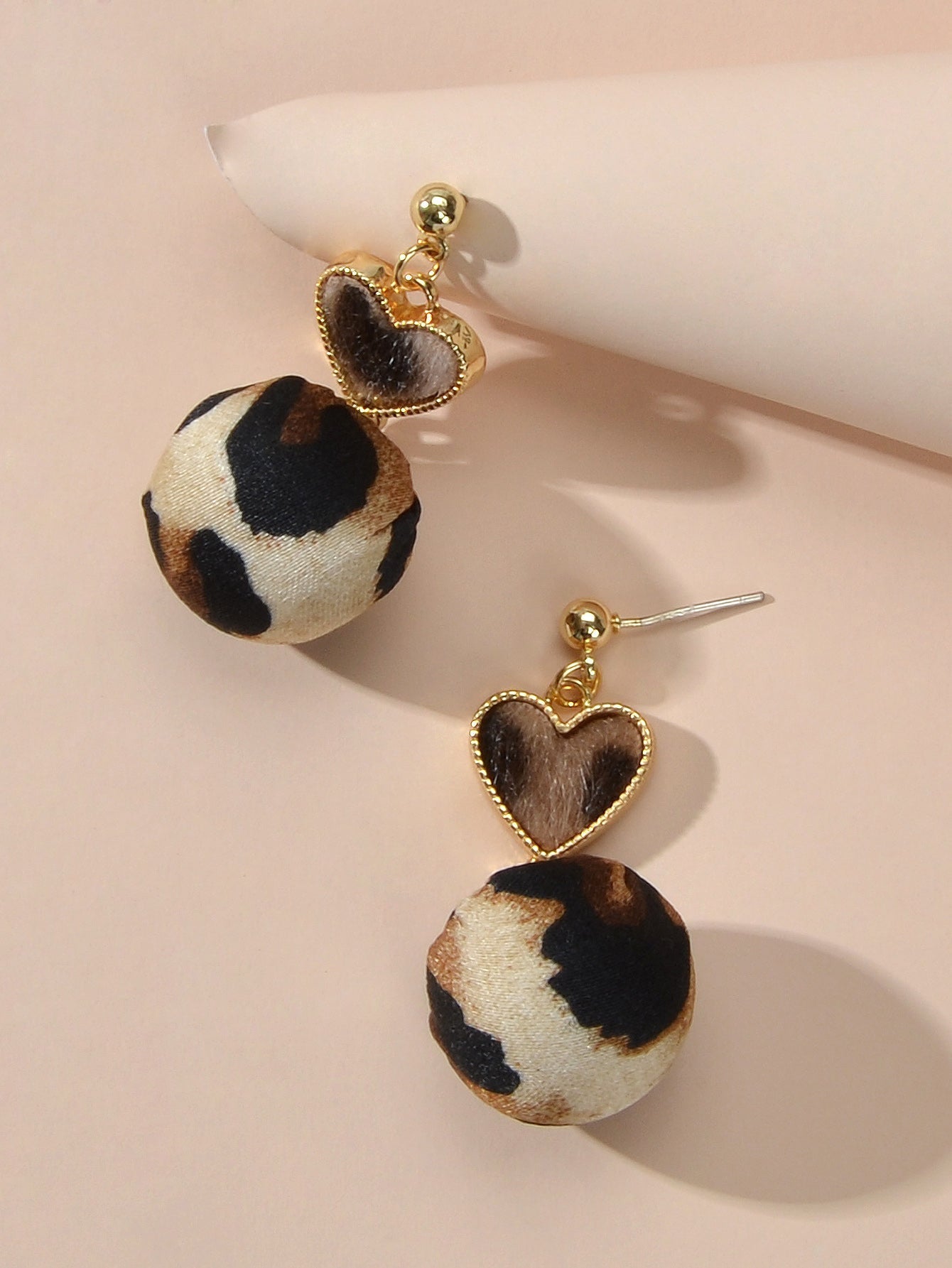 Women Leopard Heart Ball Charm Dangle Earrings Ladies Party Decoration Jewellery Feelontop Jewellery