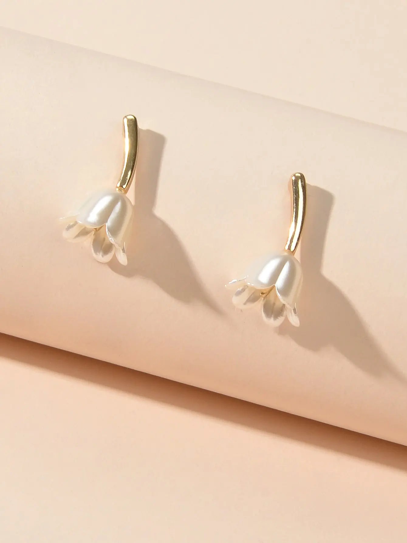 Perfect Engagement Jewellery Metal Pearl Flower Tulip Stud Earrings Accessories Feelontop Jewellery
