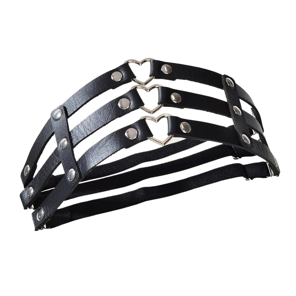 Punk Gothic Black Pu Leather Elastic Leg Chain Cosplay Party Body Jewellery Gift Feelontop Jewellery