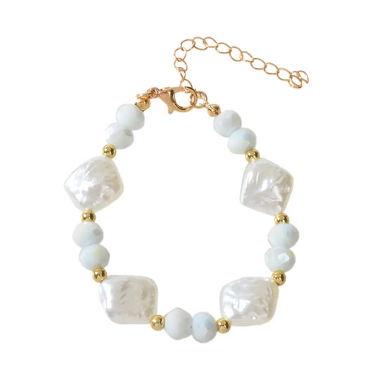 Textured Jewellery Pearl White Purple Beads Bracelet Wedding Party Accessories Feelontop Jewellery