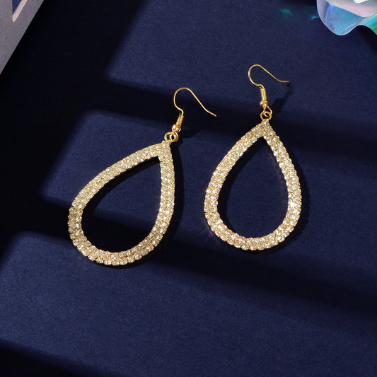 Shinning Full Rhinestone Water Drop Earrings Luxury Wedding Birdal Prom Jewelry Feelontop Jewellery