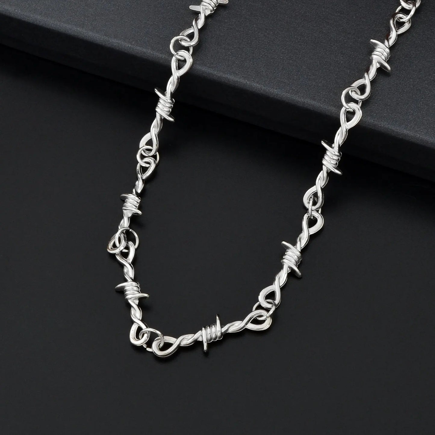 1 pc Punk Rock Style Silver Link Chain Collar Necklace Daily Music Festival Gothic Jewelry Feelontop Jewellery