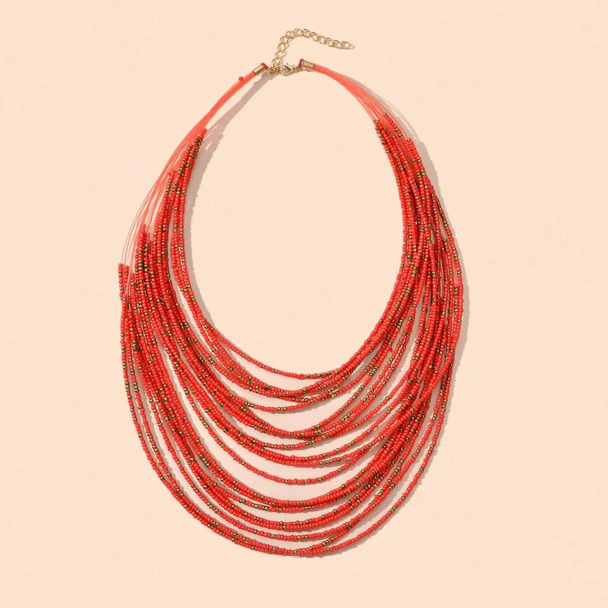 Colorful Seed Beads Multilayer Chunky Necklace Bold Jewelry Feelontop Jewellery