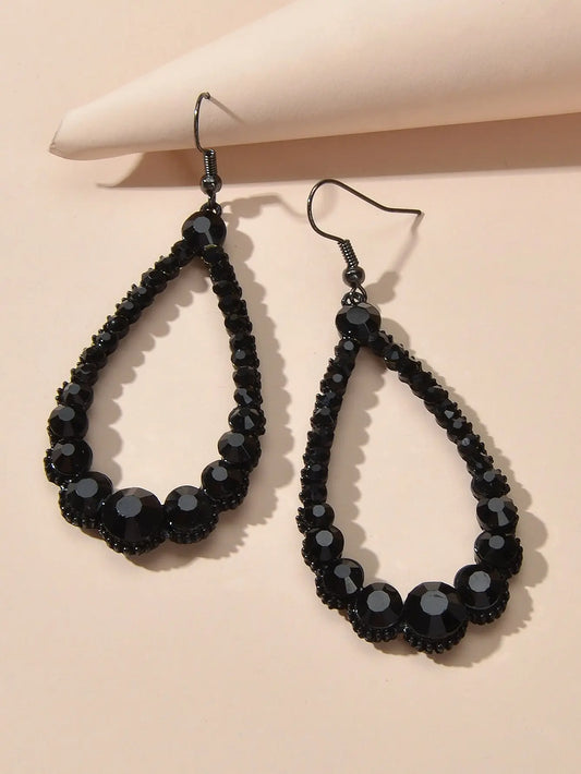 AU Local Black Water Drop Dangle Earrings Halloween Eardrop Jewelry Accessories Feelontop Jewellery