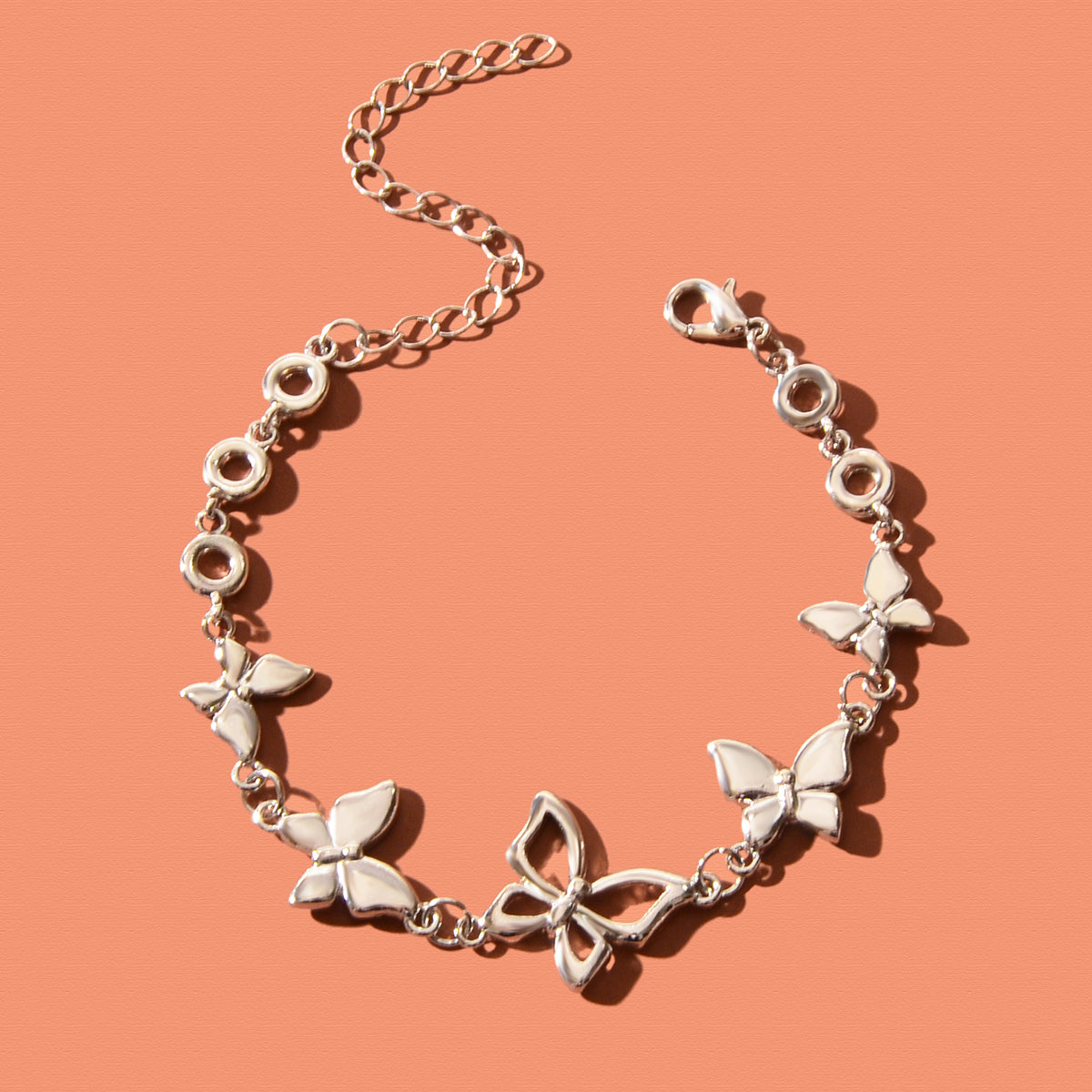 Elegant Silver Chain Butterfly Decor Bracelet for Women Party Dating Jewellery Feelontop Jewellery