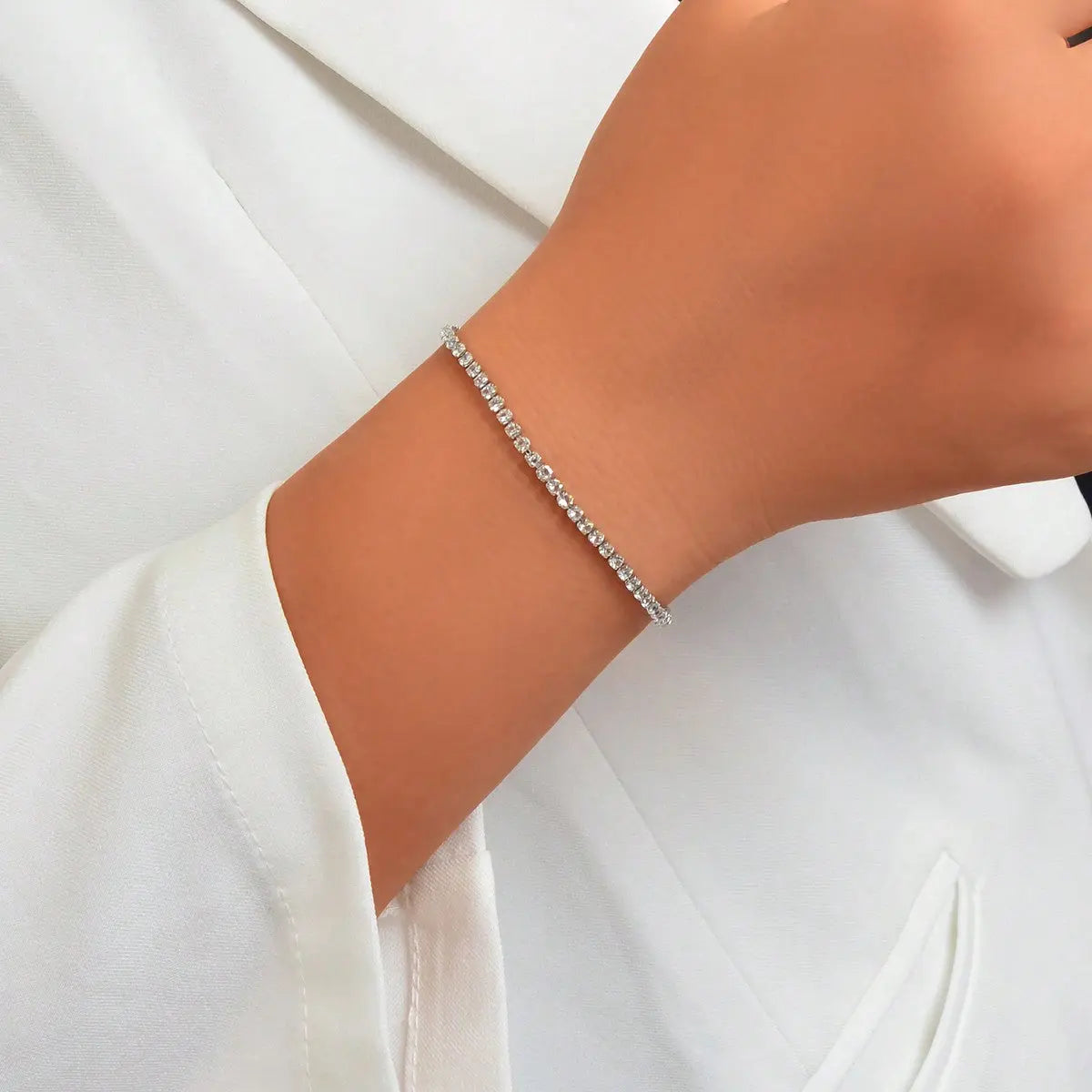 Adjustable Slider Bracelet with Diamonds Sparkle Shine Jewelry Feelontop Jewellery