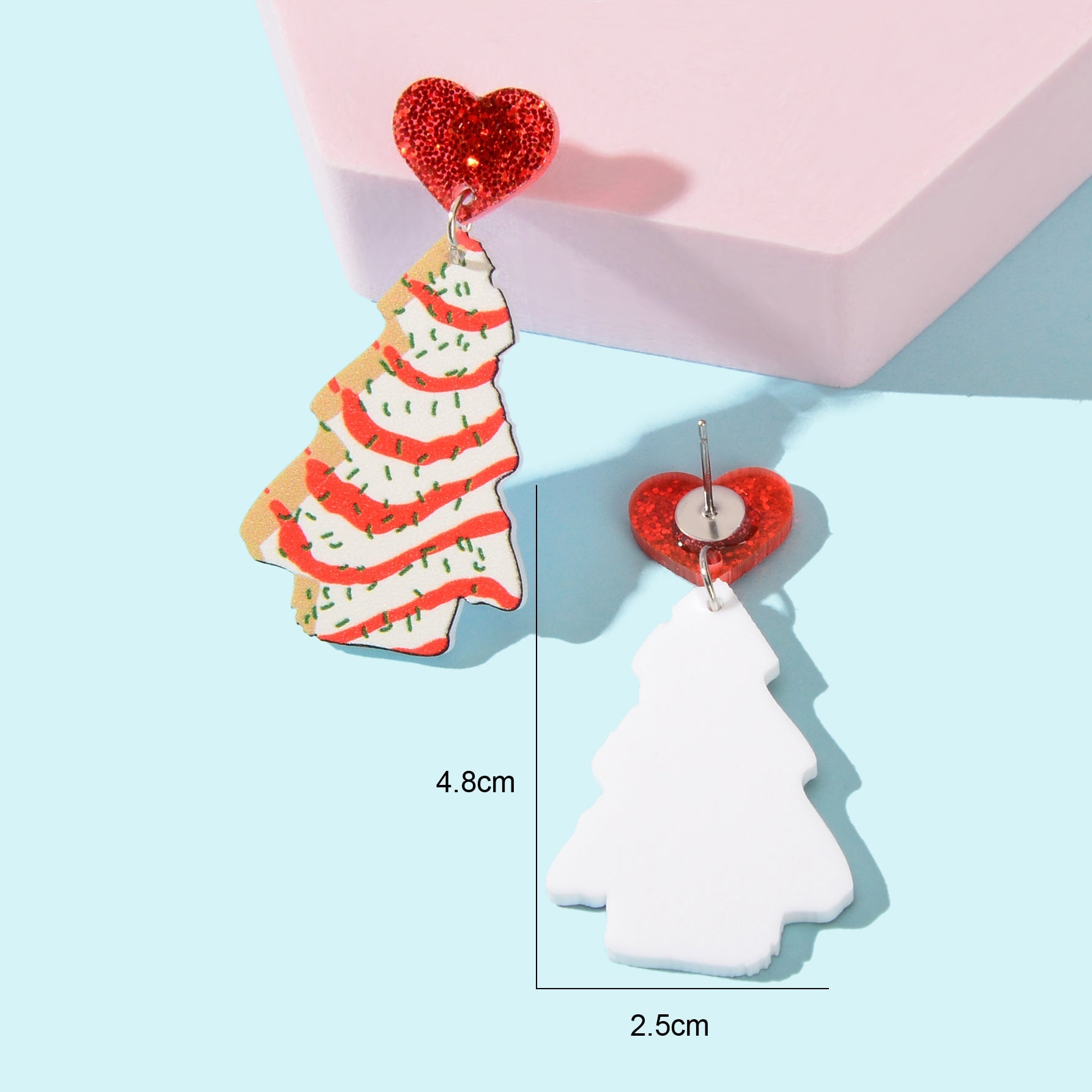 Festive Christmas Tree Pendant Dangle Earrings Dainty Seasonal Gifts for Girls Feelontop Jewellery