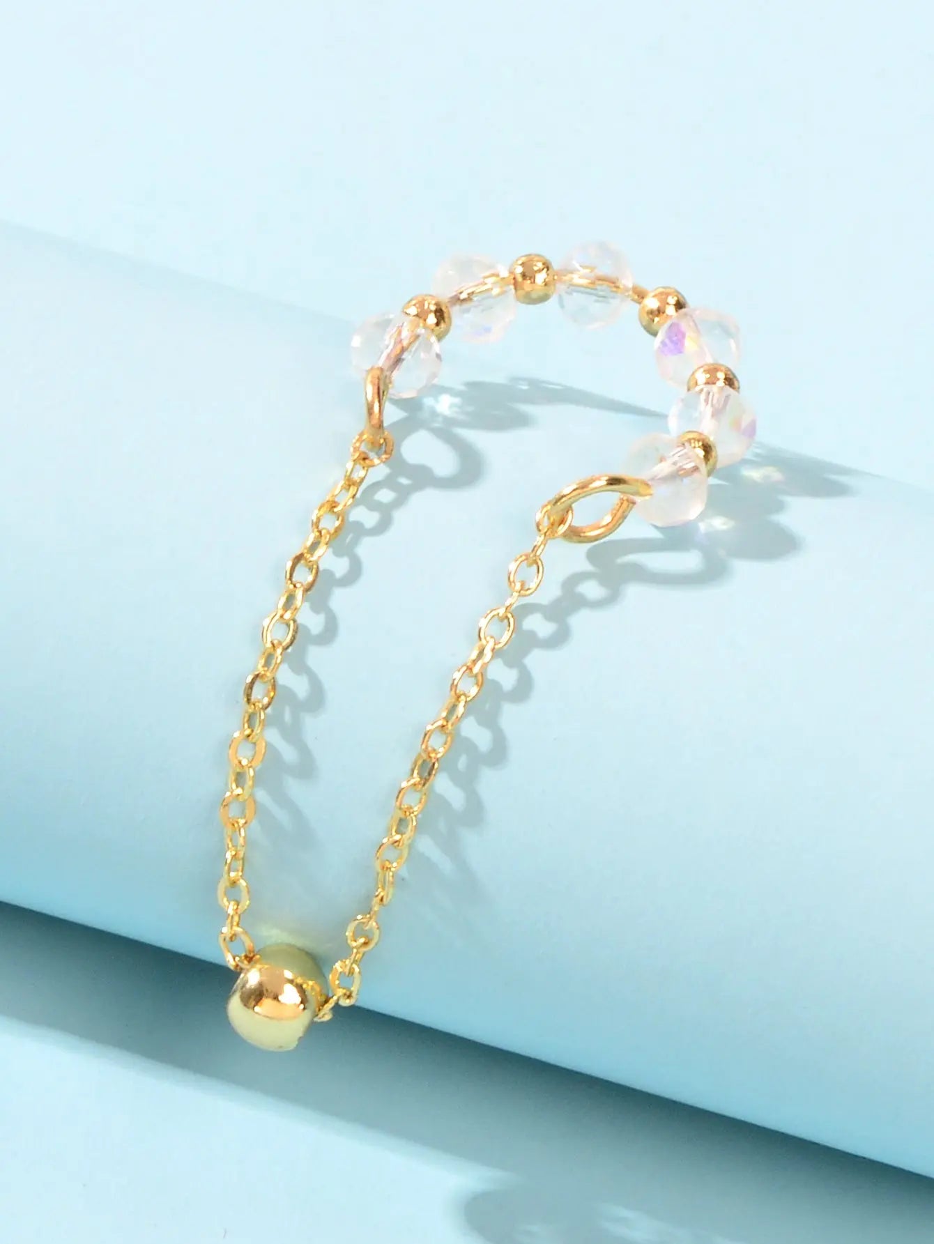 Gold Tassel Ball Ear Clip Non-Piercing Cartilage Earrings Unisex Ear Cuff 1 pc Feelontop Jewellery