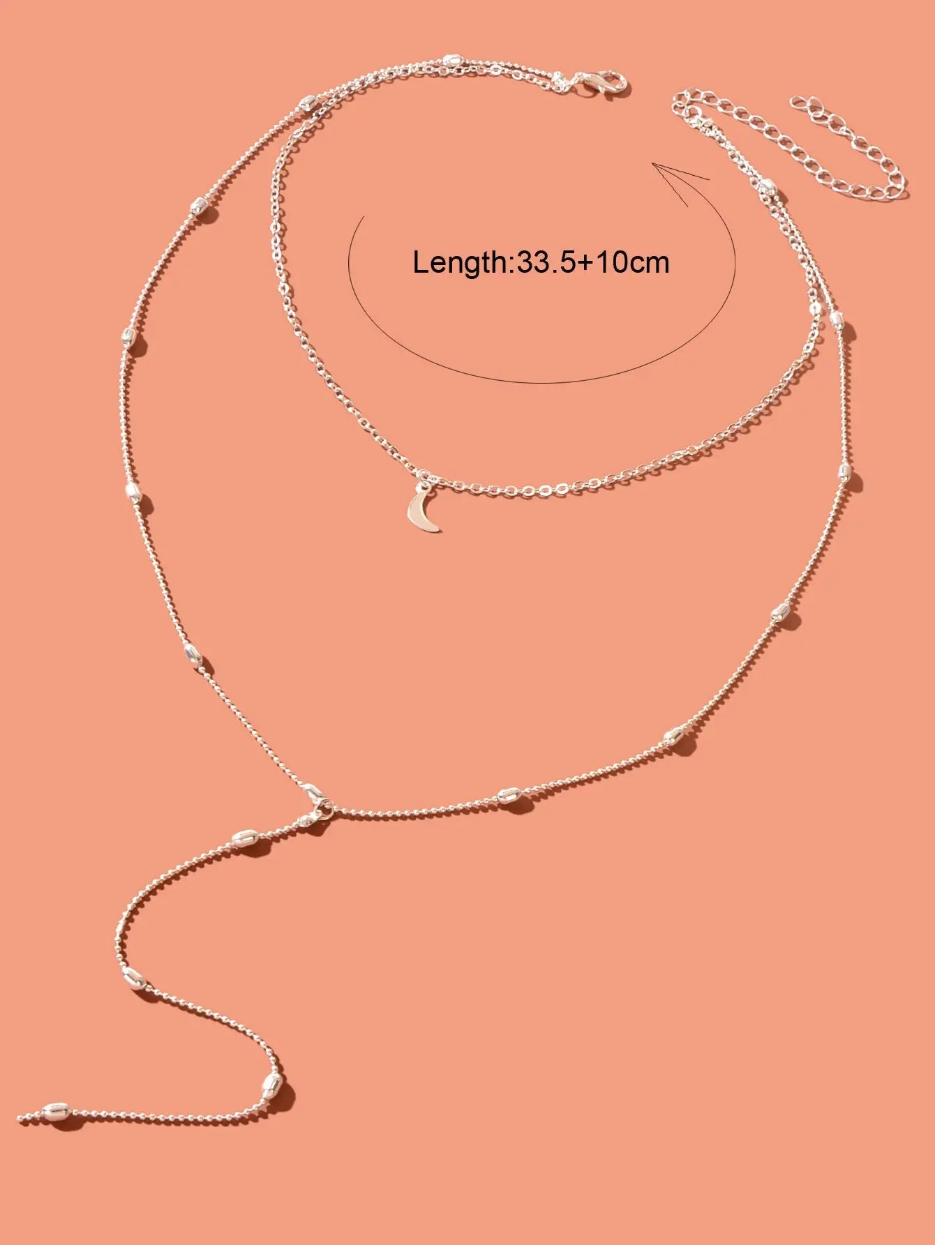 Long Y-Drop Necklace New Fashion Moon Choker Lariat Collar Dainty Jewellery Feelontop Jewellery