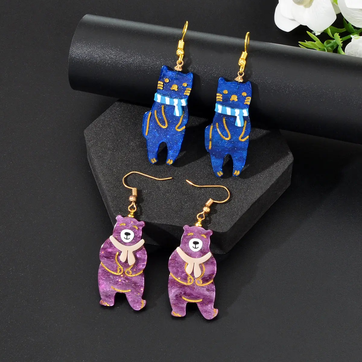 Cute Teddy Bear Pendant Earrings - Adorable Accessories Gift for a Playful Look Feelontop Jewellery