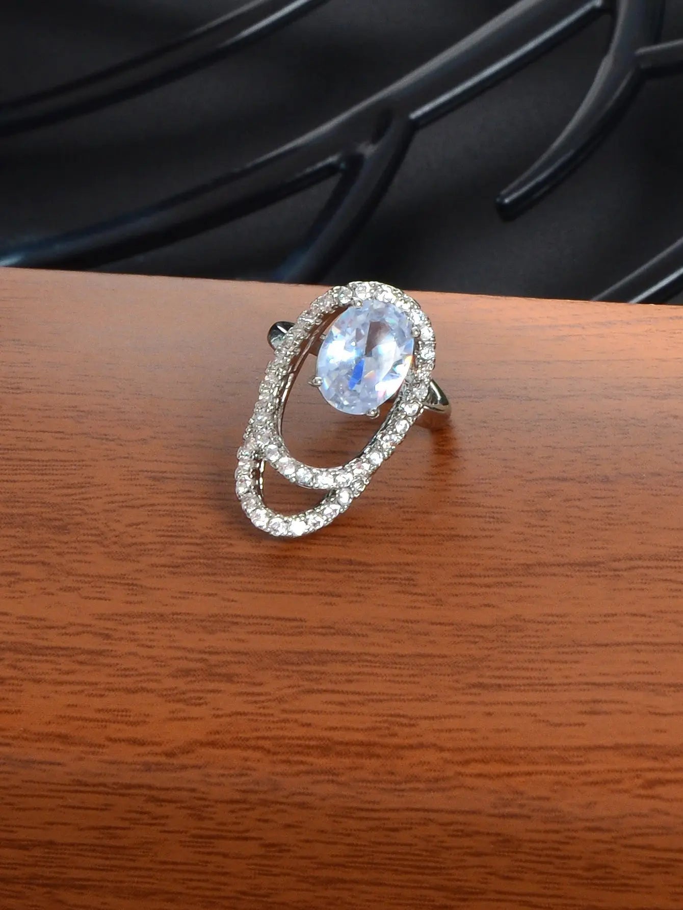 Silver Plated Diamond Accent Nail Ring - Elegant and Stylish Accessory! Feelontop Jewellery