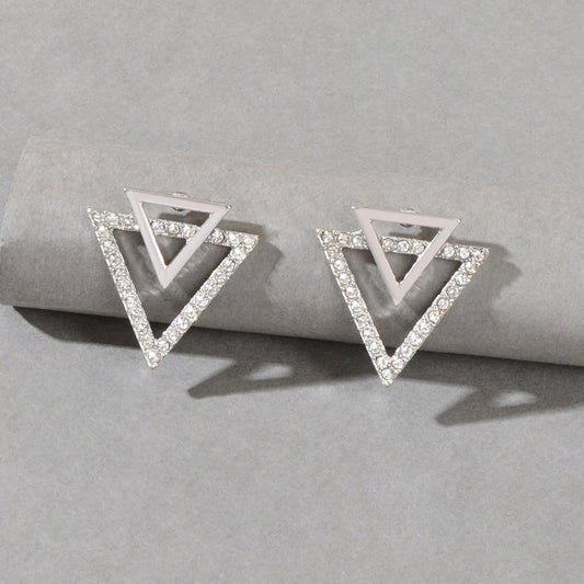 Double Triangles Stud Classic Women Trendy Dangle Earrings Fashion Jewelry Gift Feelontop Jewellery