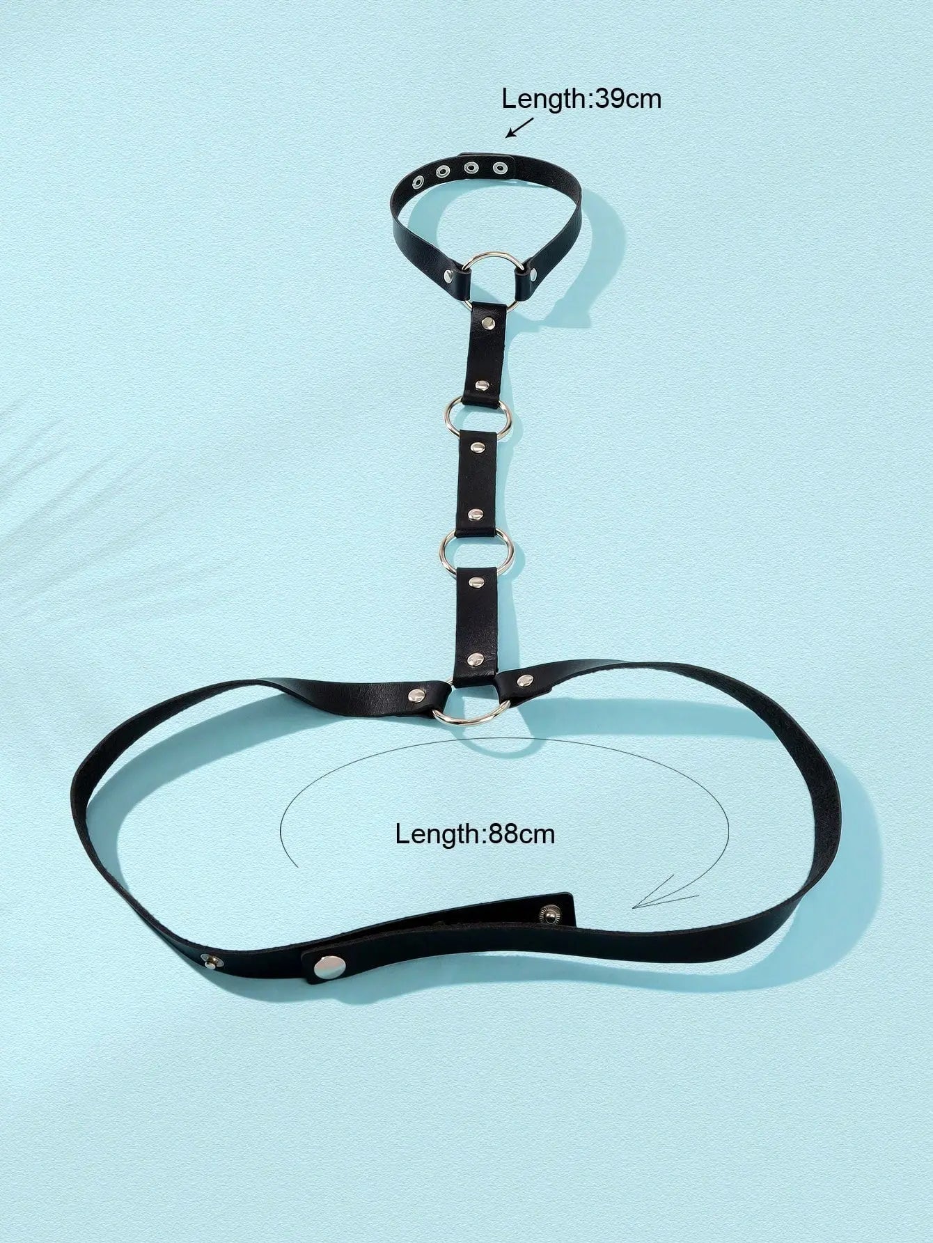 Punk Black PU Leather Body Belly Harness Waist Chain Rave Adjustable Nightclub Body Jewelry Feelontop Jewellery