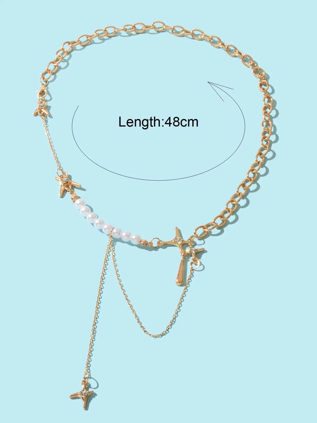 Exquisite Pearl Chunky Chain Necklace Handcrafted Jewelry Feelontop Jewellery