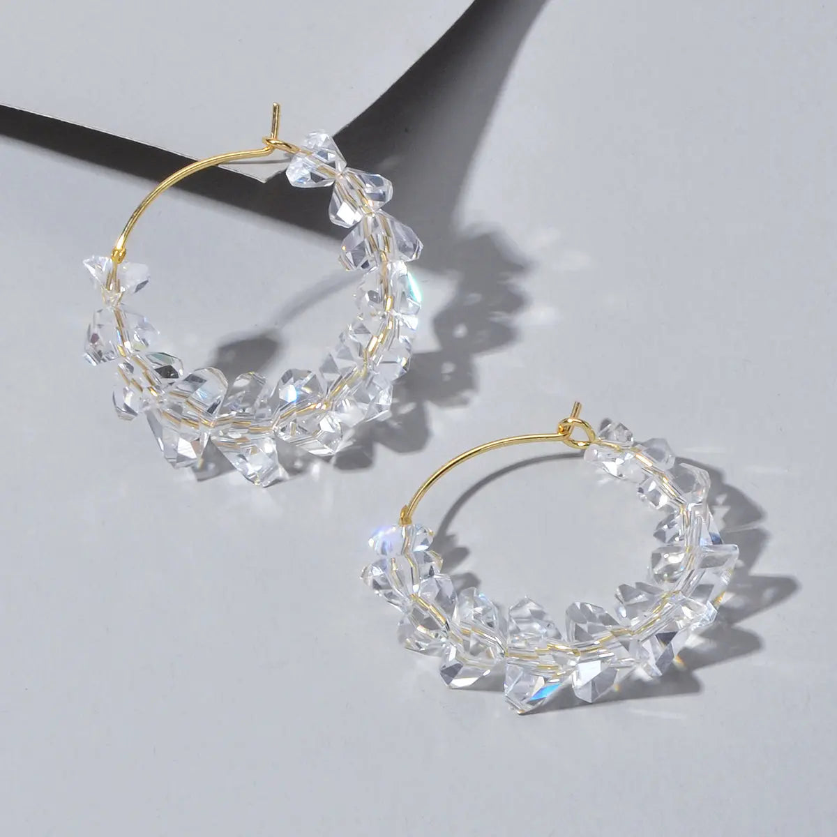 Ladies Jewellery Transparent Acrylic Beads Hoop Dangle Earrings Party Decoration Feelontop Jewellery