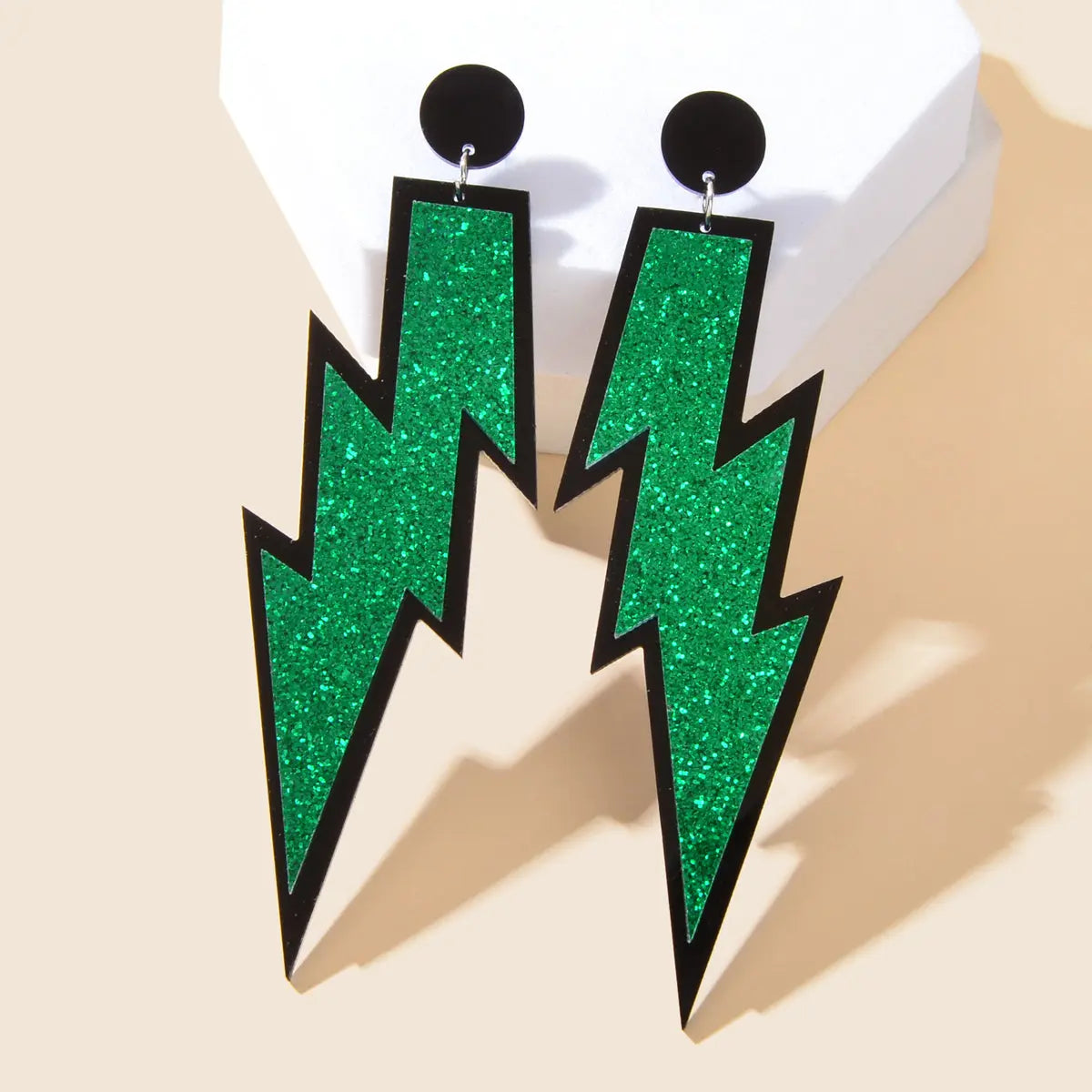 Sparkling Stylish Acrylic Lightning Statement Long Pendant Dangle Party Earrings Feelontop Jewellery