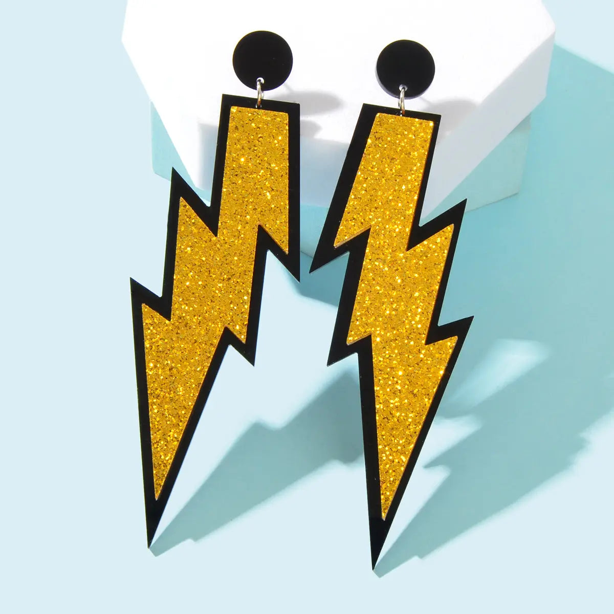 Sparkling Stylish Acrylic Lightning Statement Long Pendant Dangle Party Earrings Feelontop Jewellery