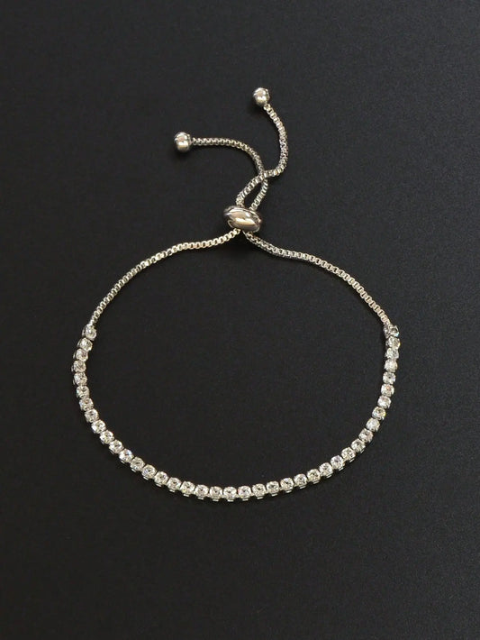 Adjustable Slider Bracelet with Diamonds Sparkle Shine Jewelry Feelontop Jewellery