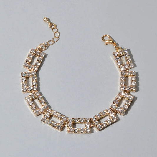 Textured Full Simulated Cubic Zirconia Silver Chain Collection Tennis Bracelets Feelontop Jewellery