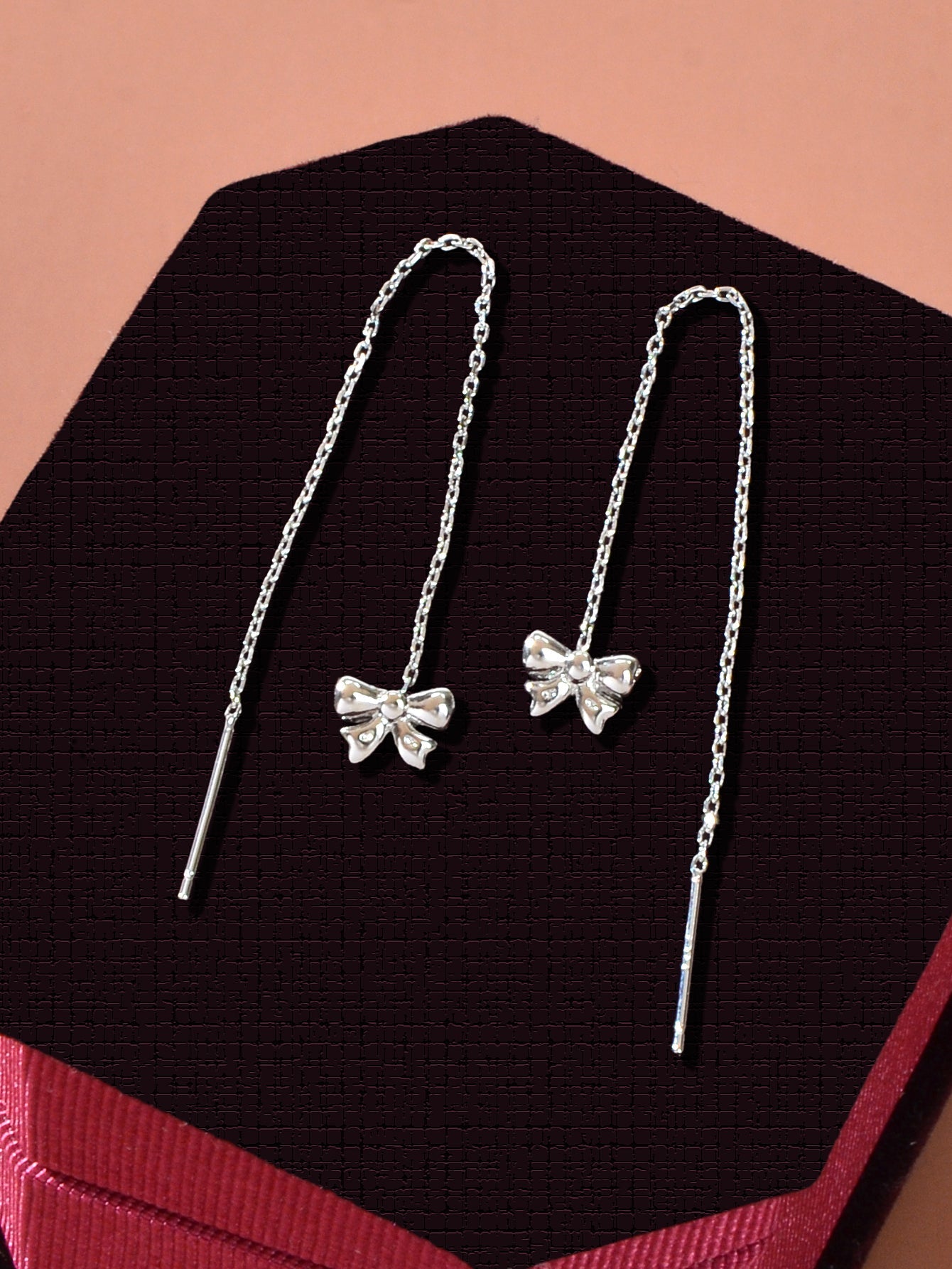 Individual Silver Butterfly Long Chain Ear Line Tassel Threader Pendant Earrings Feelontop Jewellery