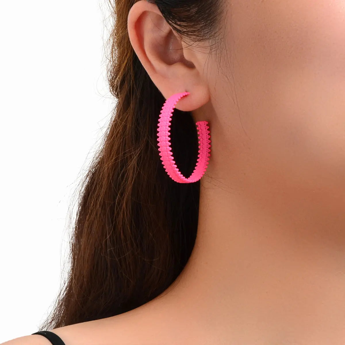Candy Color Classic Retro 80's Circle Open Hoop Circle Earrings Costume Party Feelontop Jewellery