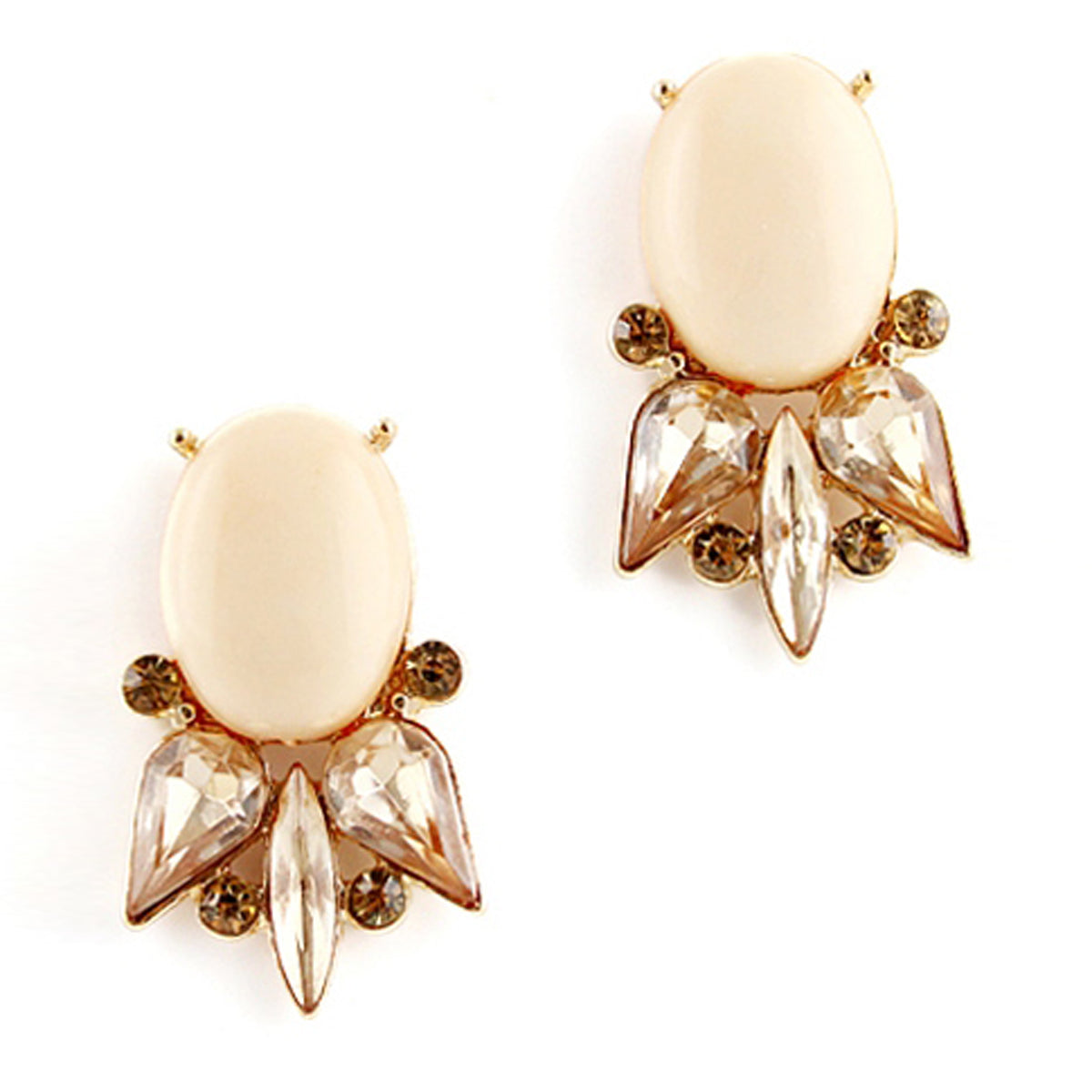 Retro Style Colorful Crystal Geometric Stud Earrings Party Fesvital Jewelry Gift Feelontop Jewellery