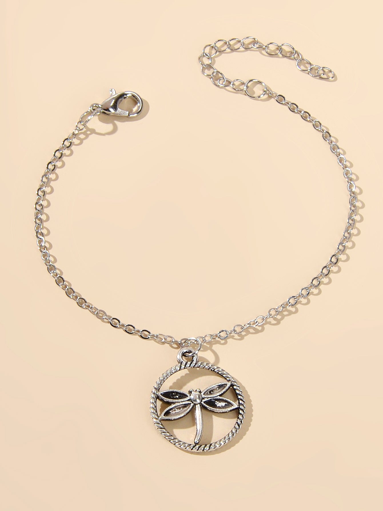 Ladies Jewellery Gold Silver Chain Circle Dragonfly Charm Friendship Bracelet Feelontop Jewellery