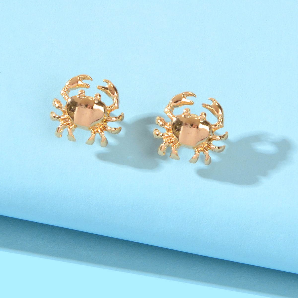 Minimalist Jewellery Gold Plated Small Crab Stud Earrings Dainty Gifts for Girls Feelontop Jewellery