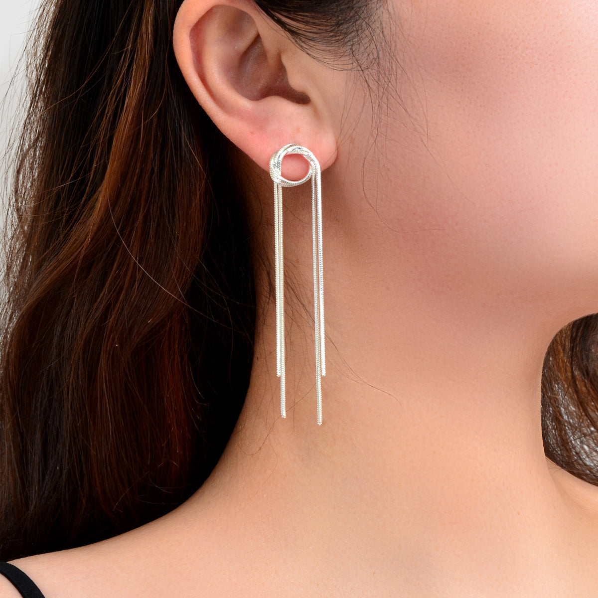 Elegant Chic Long Gold Chain Tassel Dangle Elements Minimalist Earrings Ear Line Feelontop Jewellery