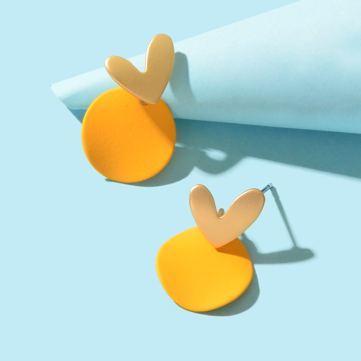 Love Heart Green Round Stud Pierced Hypoallergenic Female Earrings Stud Jewelry Feelontop Jewellery