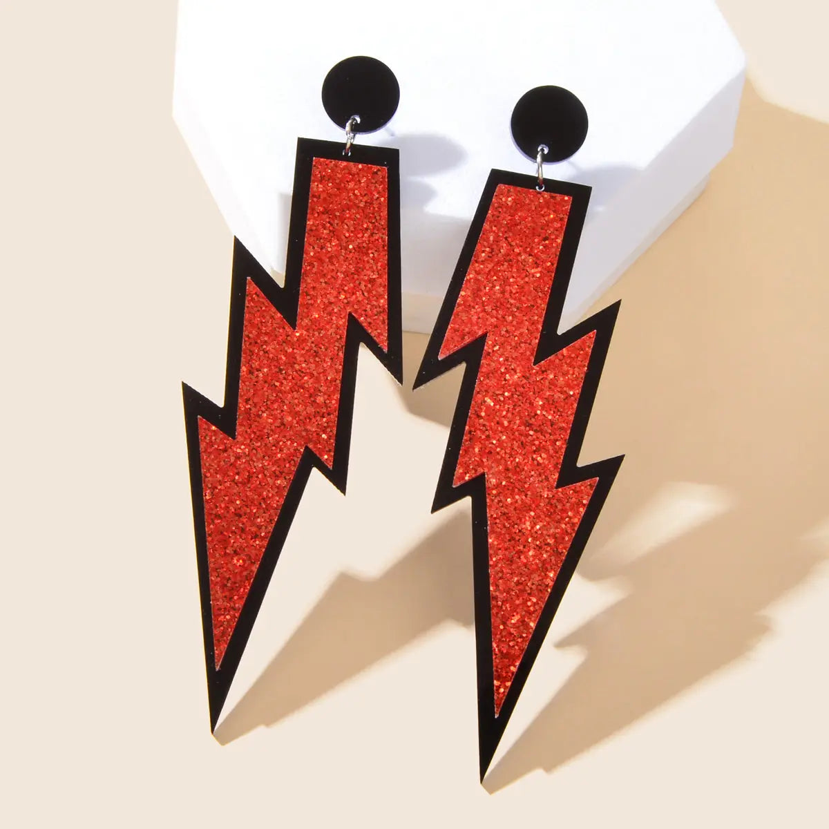 Sparkling Stylish Acrylic Lightning Statement Long Pendant Dangle Party Earrings Feelontop Jewellery