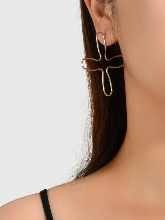 Abstract Art Flower Stud Earrings Personality Creative Simple Party Jewellery Feelontop Jewellery